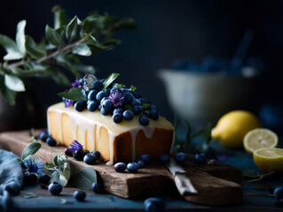 lemon blueberry cake with icing beautiful fruity summer gourmet baked goods