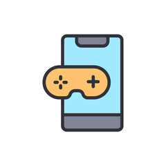 Stylized Mobile Phone With Game Controller Icon Displayed On Screen