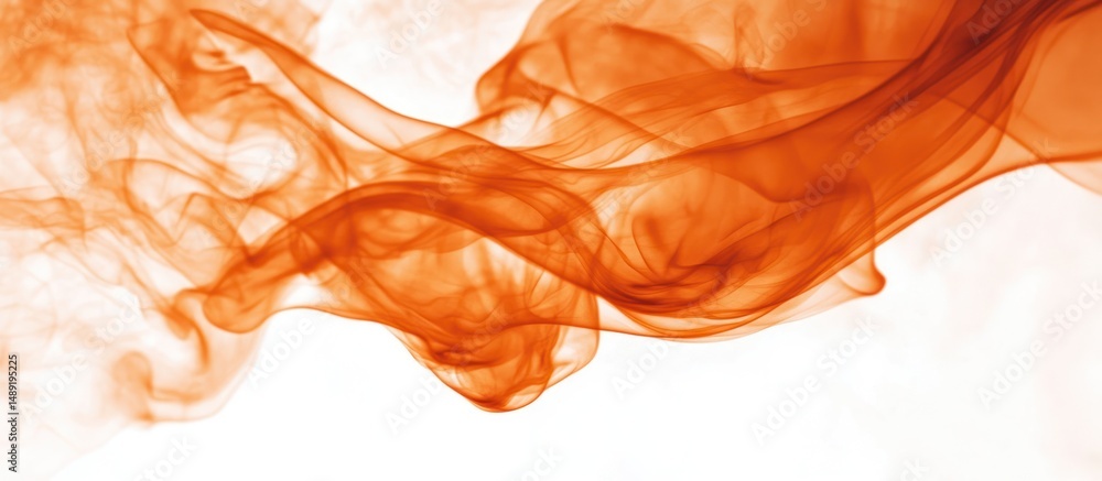 Poster abstract tangerine cloudscape: captivating swirls of color against a stark white backdrop