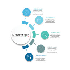 modern design template for infographics whit 5 option or steps.