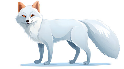 Obraz premium Adorable Cartoon Vector Illustration of a Polar Fox for Various Design Projects
