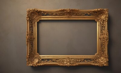 Ornate gold frame, vintage style, delicate details,  scrollwork,  embellishment