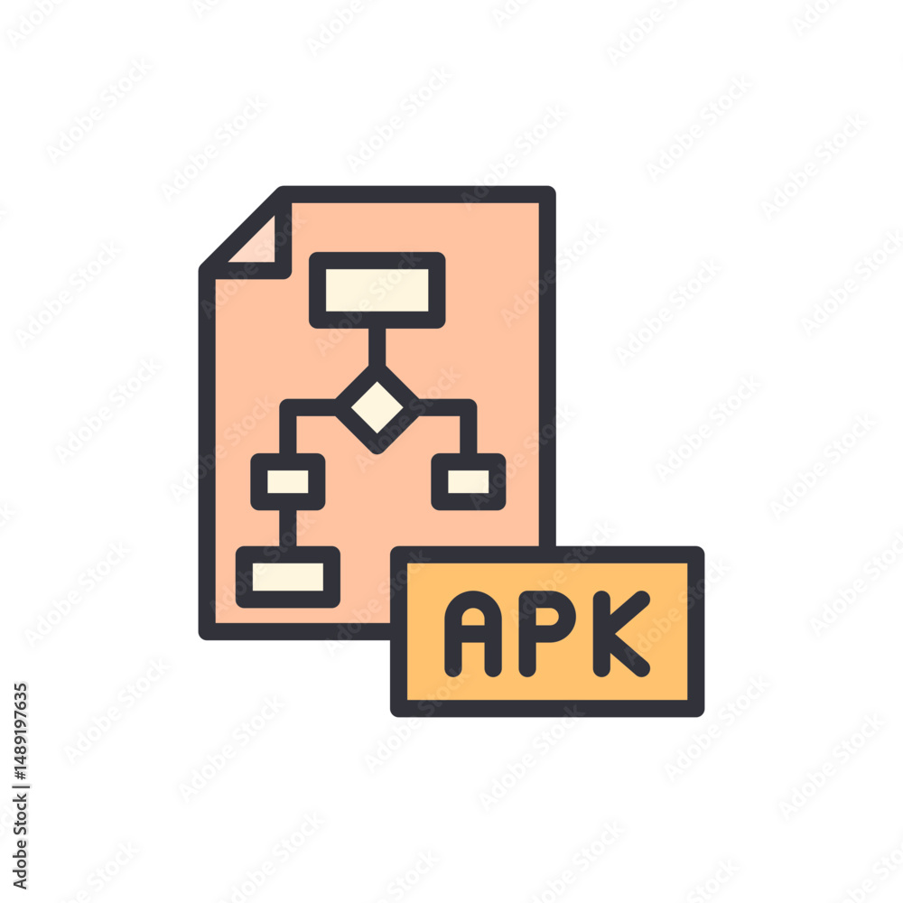 Poster application package file with diagram flowchart on a transparent display