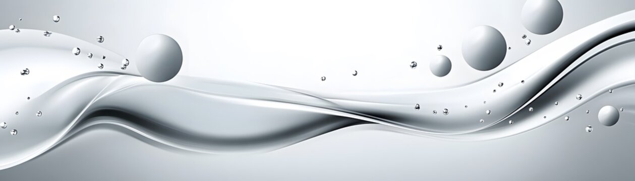 Abstract design of flowing liquid with spheres.