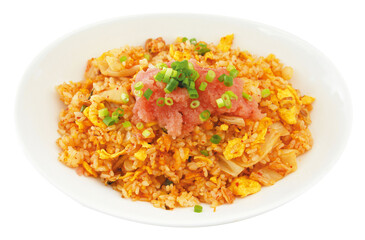 Spicy Mentaiko Kimchi Fried Rice with Egg