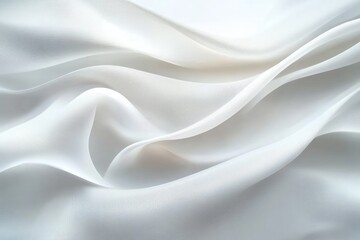 Obraz premium Soft white fabric with smooth flowing folds creating gentle curves and light shadows conveying calm and delicate texture