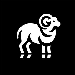 Lamb in 2D vector with simple black and white color