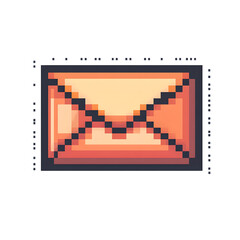 Fototapeta premium Envelope Message Pixel Art Flat Vector Illustration for Creative Designs