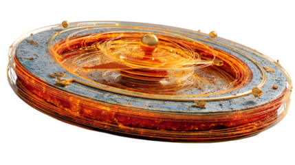 A glowing 3D compass icon with spinning motion lines, symbolizing adventure and direction, isolated on white --ar 16:9 --v 7.0 --s 750