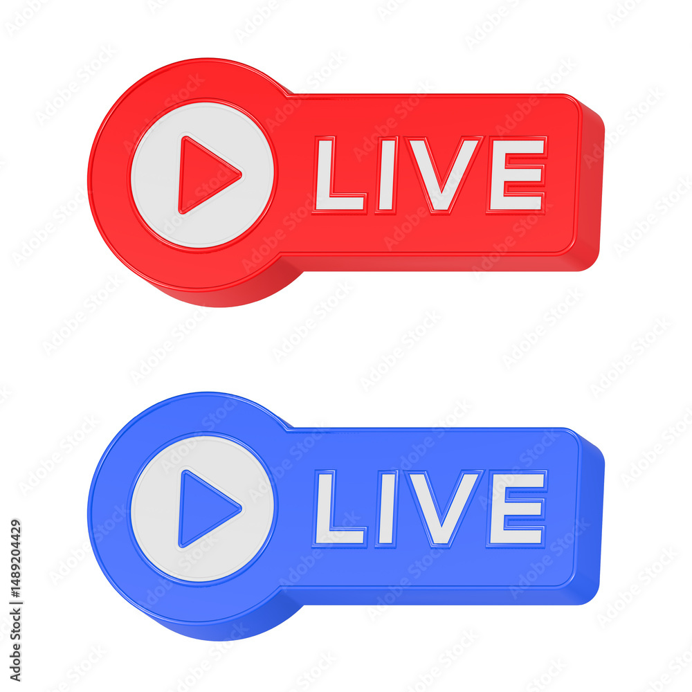 Poster live stream icon 3d rendering