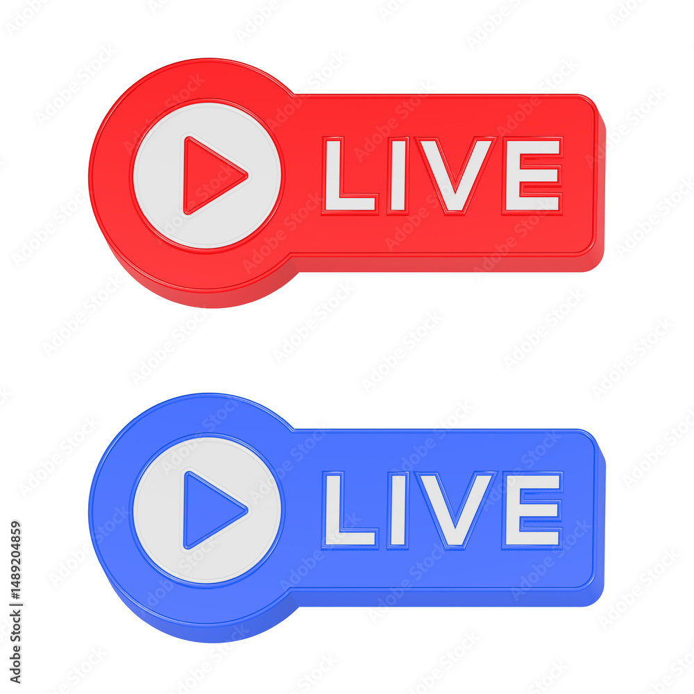 Poster live stream icon 3d rendering