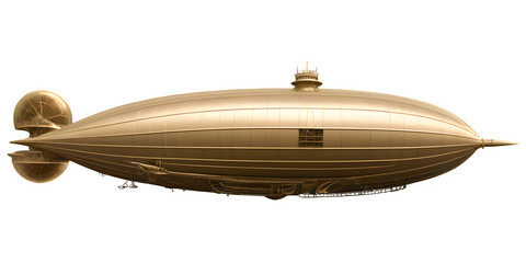 A golden zeppelin airship blimp
