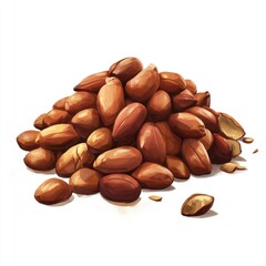 Obraz premium A mound of roasted peanuts, some cracked open