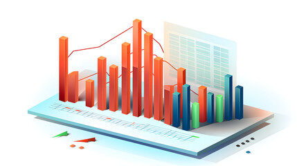 Professional Financial Chart Bar Icon Flat Vector Illustration for Business Presentations