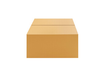 Open empty brown cardboard box, transparent background