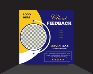 Client feedback review or client testimonial design.