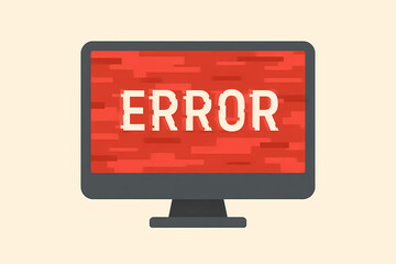 Digital Error Alert on Computer Screen - IT Troubleshooting and Technical Support Concept