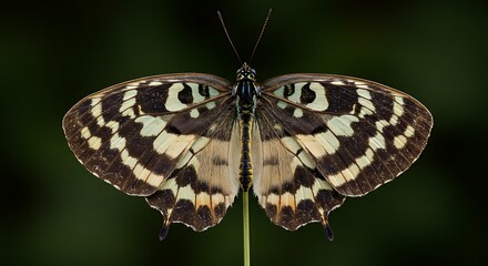 Naklejka premium Macro butterfly on dark background