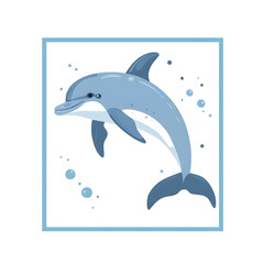 Obraz premium Friendly and Intelligent Dolphin Flat Vector Illustration for Design Projects
