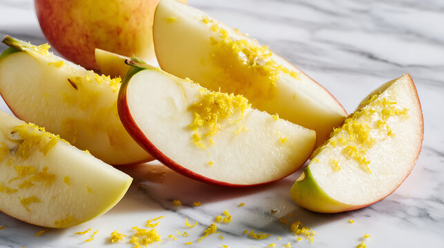 Citrus Zest Apple Slice, Ideal For Recipe Cards, Culinary Showcases, Health Magazine Layouts