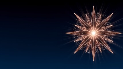 Obraz premium Sparkling Golden Starburst Festive Holiday Background PNG