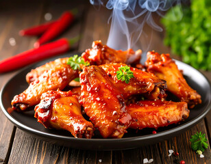 Spicy Chicken Wings in Fiery Red Sauce