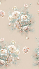 Opulent Hand Drawn Floral and Curly Motif Art