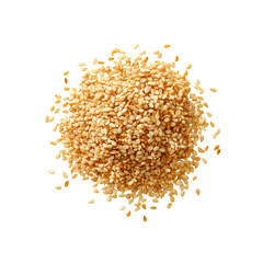 Heap of Sesame Seeds Isolated on Black Background