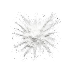 White Powder Explosion on Black Background - Flour, Sugar, or Baking Soda Burst