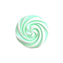 Abstract Swirl of Mint and White Cream 3D Render of Whipped Cream or Marshmallow Candy
