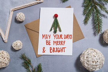 Christmas tree Craft Christmas greeting card holiday present. Tactile hand-on activity. Creative...