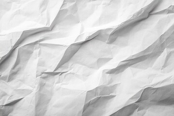 Obraz premium Close-up of a crumpled white paper sheet showing creases and shadows creating a textured abstract pattern