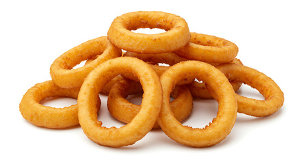 Onion Rings isolated on white background. American food