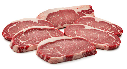 Fototapeta premium Raw Pork Chops isolated on white background. American food