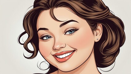 Plus size woman Tilting the head slightly with a playful smile background