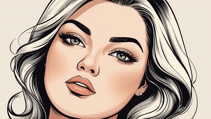 Plus size woman Eyebrow raised with a hint of surprise or intrigue background