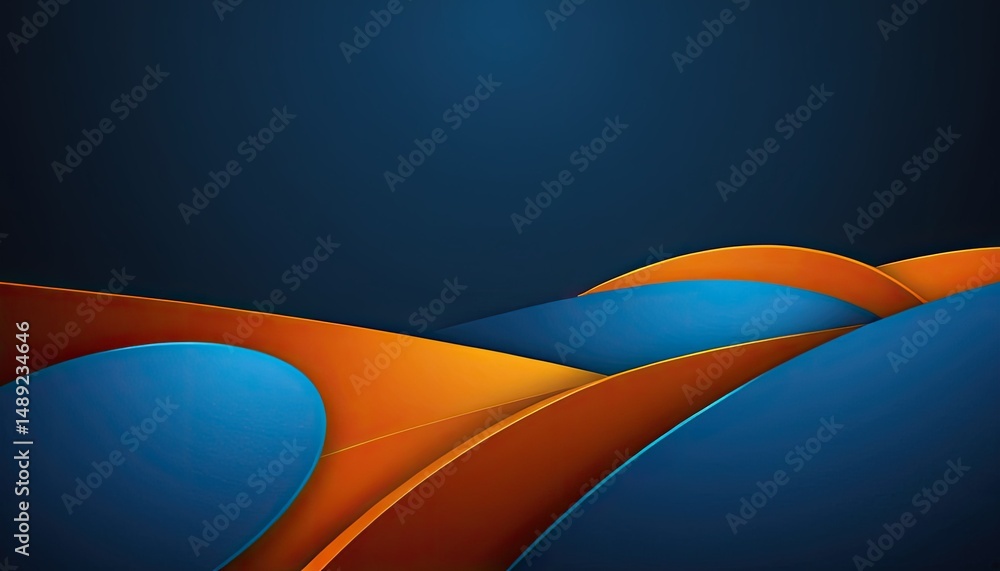 Poster vector abstract background with blue and orange gradient composition 1