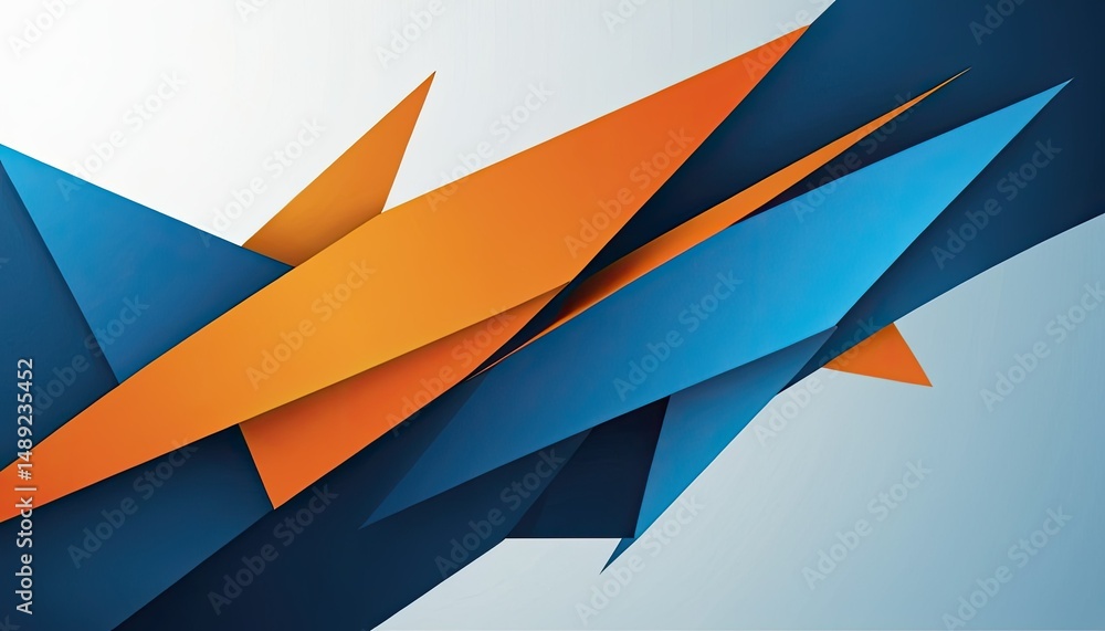 Poster vector abstract background with blue and orange gradient composition 3