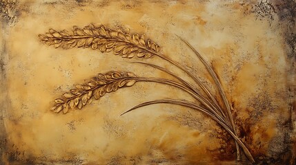Wheat stalks decorative print