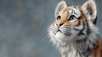 Obraz premium Adorable Baby Tiger Cub Wildlife Cute Animal Portrait Nature Photography