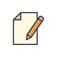 Simple Illustration Of A Pencil Writing On A Piece Of Paper