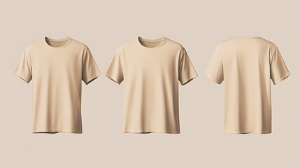 Beige t shirt mockup set