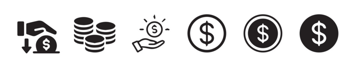 Finance Money Icon Pack – Euro, Dollar, Savings, Investment, Wallet, Piggy Bank, Budget Symbols.