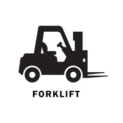 Forklift solid logo isolated on white background