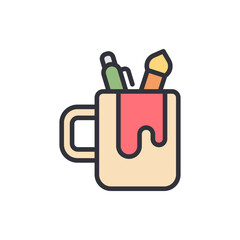Illustration Of Creative Tools In A Cup For Art And Design Projects
