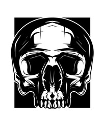Skull bizare black and white