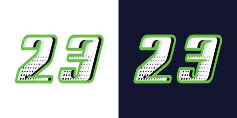 Design number 23 automotive racing effects