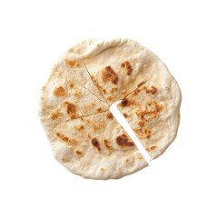 Top View of a Flatbread Cut into Six Slices