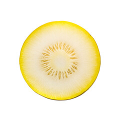 Close-up of a Sliced Golden Kiwi Fruit