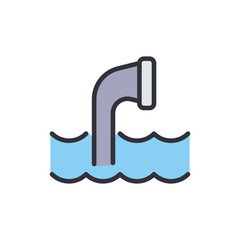 Stylized Submarine Periscope Emerging From Water On Transparent Backdrop